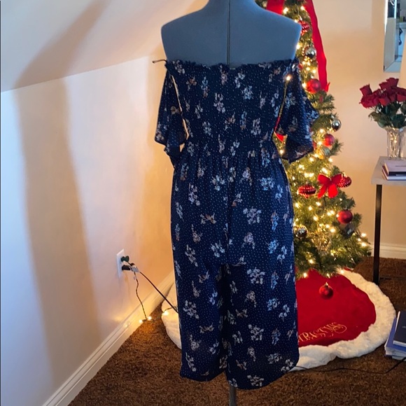 Blue Floral Jumpsuit - Picture 2 of 5